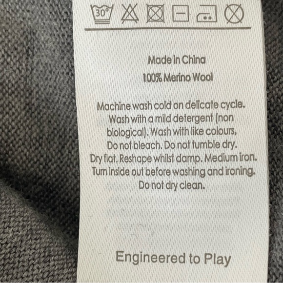 Ping Sensorwarm Gray 100% Merino Wool Quarter Zip Sweater L - Picture 7 of 7